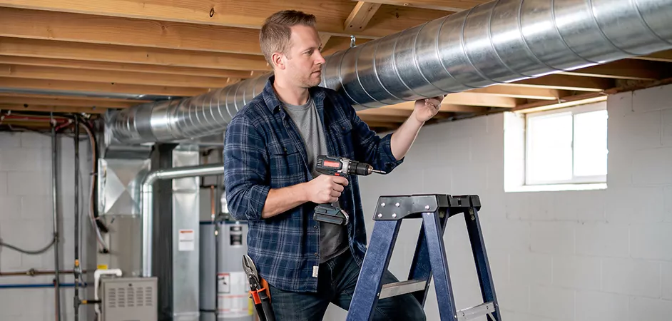 Exposed Spiral Ductwork in Toms River